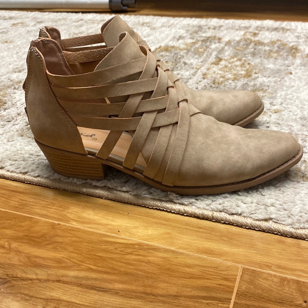 Tan booties